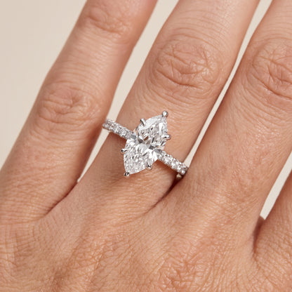 Maya Hidden Halo Pavé Marquise Diamond Engagement Ring in Silver - lifestyle.jpg