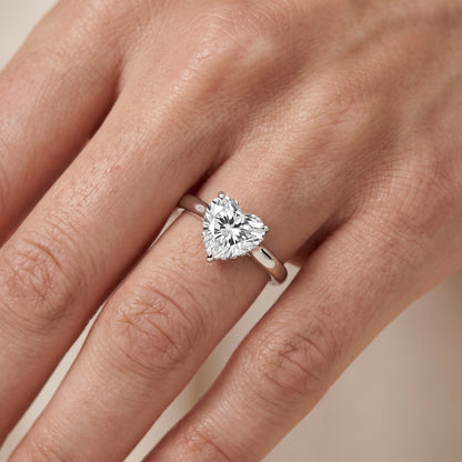 Mena Hidden Halo Heart Diamond Engagement Ring in Silver - lifestyle.jpg