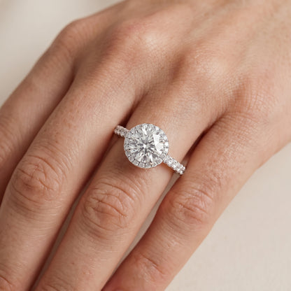 Chloe Halo Pavé Round Diamond Ring in Platinum - lifestyle.jpg