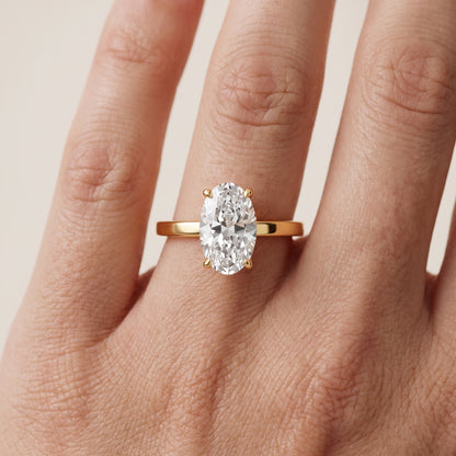 Kaia Solitaire Oval Diamond Ring in Yellow Gold - lifestyle.jpg