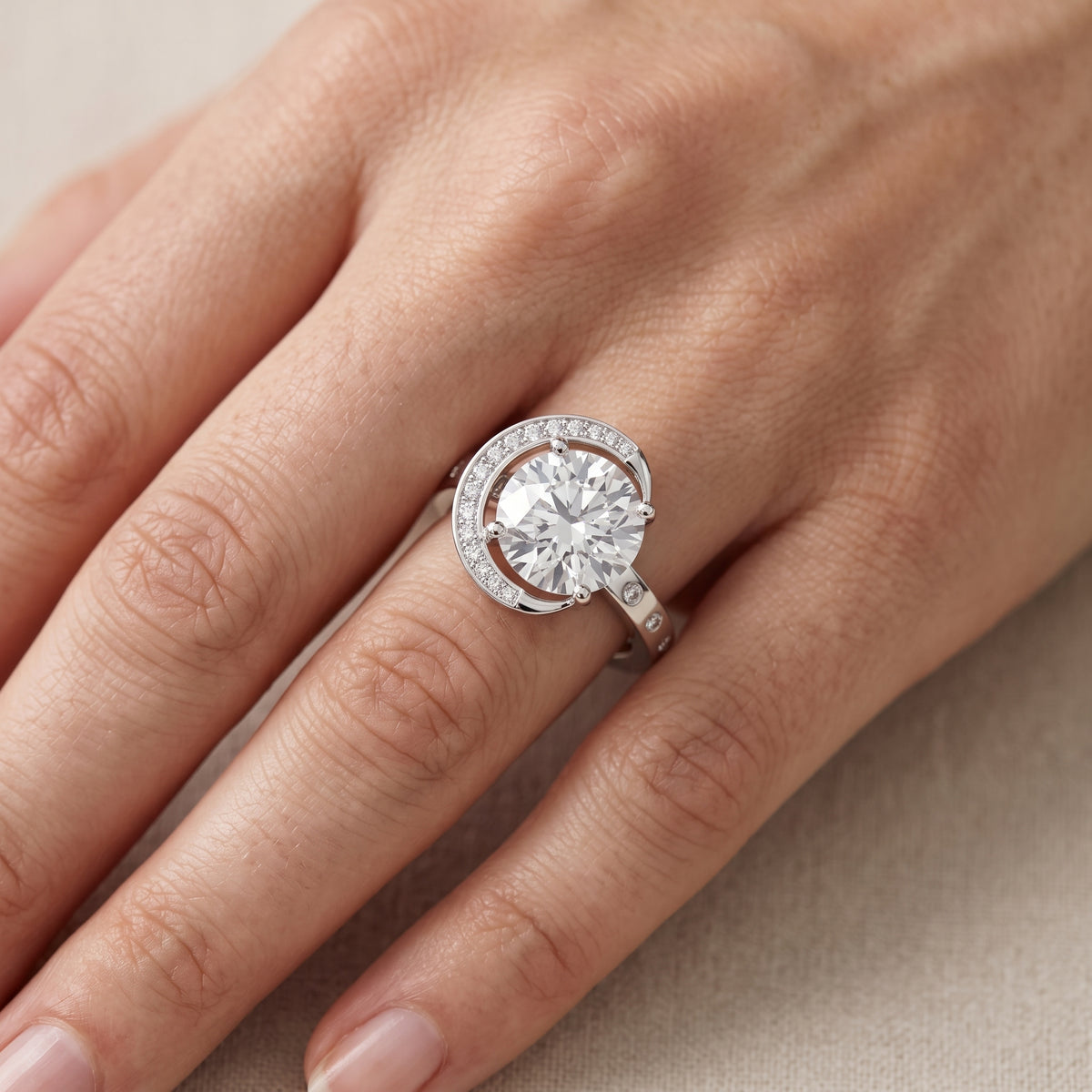 Aurelia Moon Halo Round Diamond Engagement Ring in White Gold - lifestyle.jpg