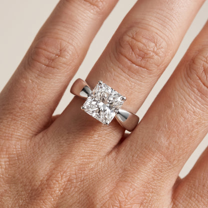 Talia Solitaire Twist Radiant Diamond Engagement Ring in Platinum - lifestyle.jpg