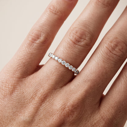 Jaya French Pavé Round Diamond Half Eternity Band in Rose Gold - lifestyle.jpg