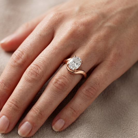 Margaux Bypass Solitaire Cushion Diamond Engagement Ring in Rose Gold - lifestyle.jpg