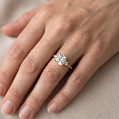 Nerissa Three-Stone Micropavé Cushion Diamond Engagement Ring in White Gold - lifestyle.jpg