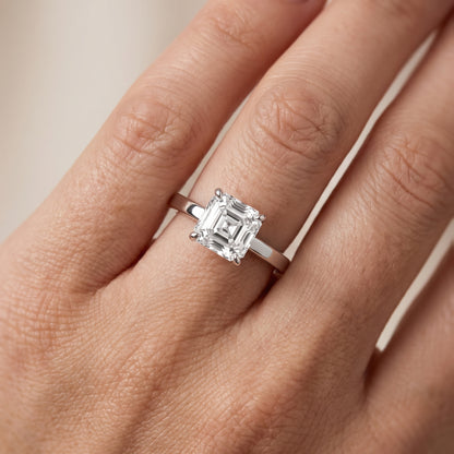 Kaia Solitaire Asscher Diamond Ring in White Gold - lifestyle.jpg