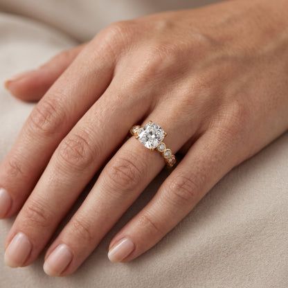 Edie Beaded Bezel Cushion Diamond Engagement Ring in Platinum - lifestyle.jpg
