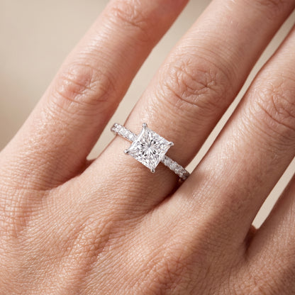 Gia Hidden Halo Pavé Princess Diamond Ring in Platinum - lifestyle.jpg