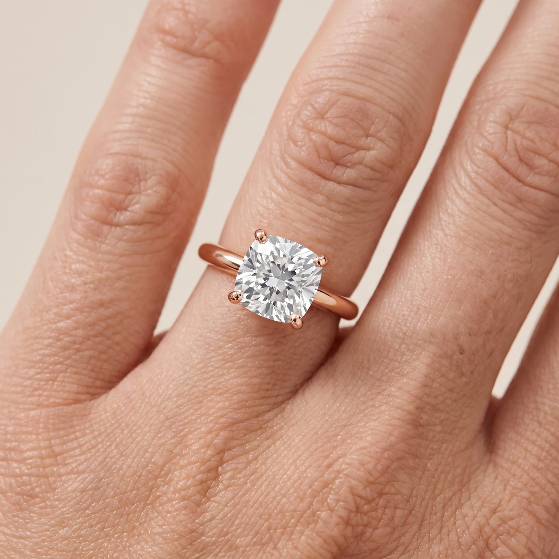 Wren Solitaire Cushion Diamond Ring in Rose Gold - lifestyle.jpg