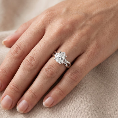 Luna Glow Twisted Pear Diamond Engagement Ring in Silver - lifestyle.jpg