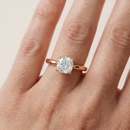 Mena Hidden Halo Cushion Diamond Engagement Ring in Rose Gold - lifestyle.jpg