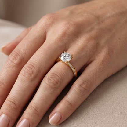 Elisabeth Twist Pavé Round Diamond Engagement Ring in Rose Gold - lifestyle.jpg