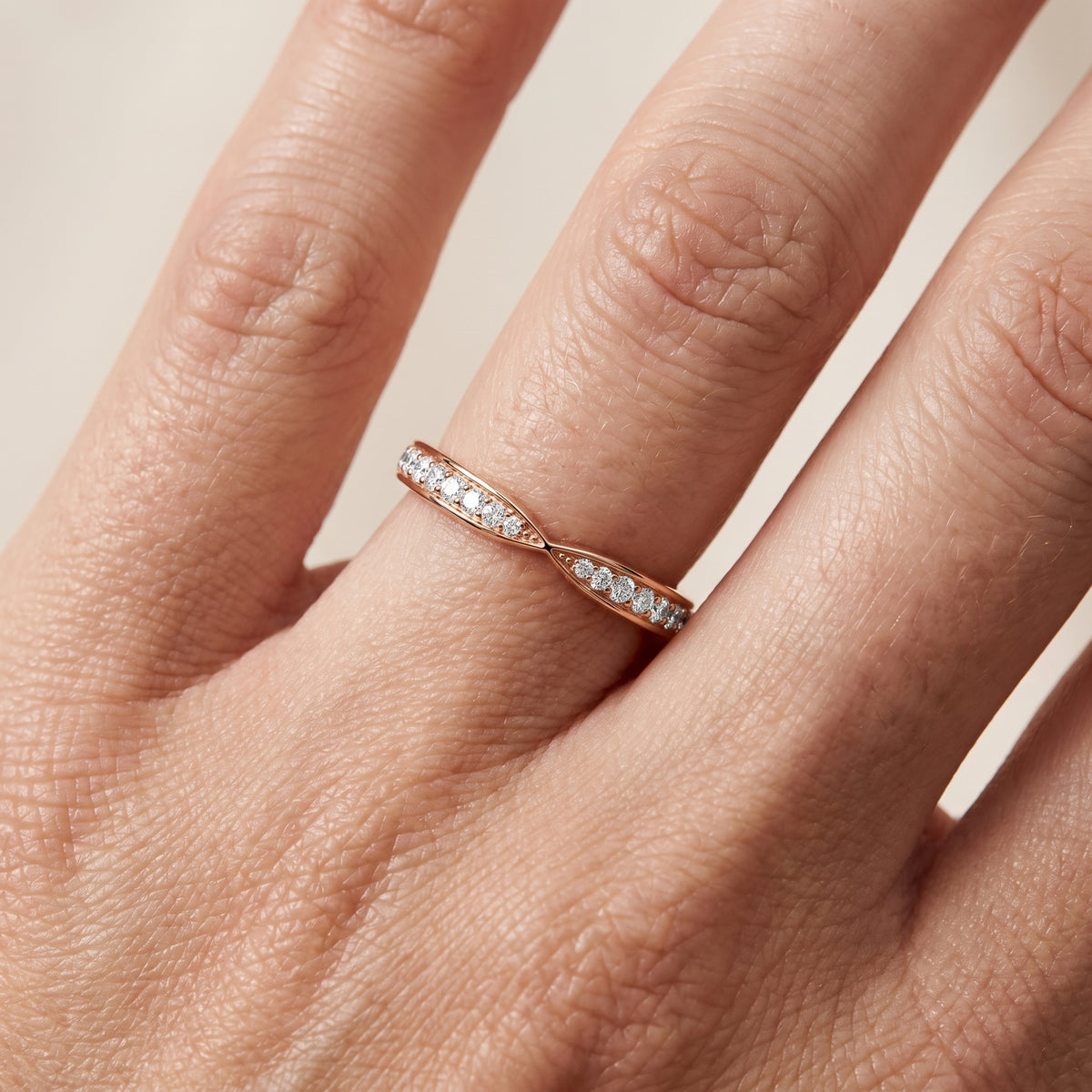Imogen Tapered Riviera Round Diamond Eternity Band in Rose Gold - lifestyle.jpg