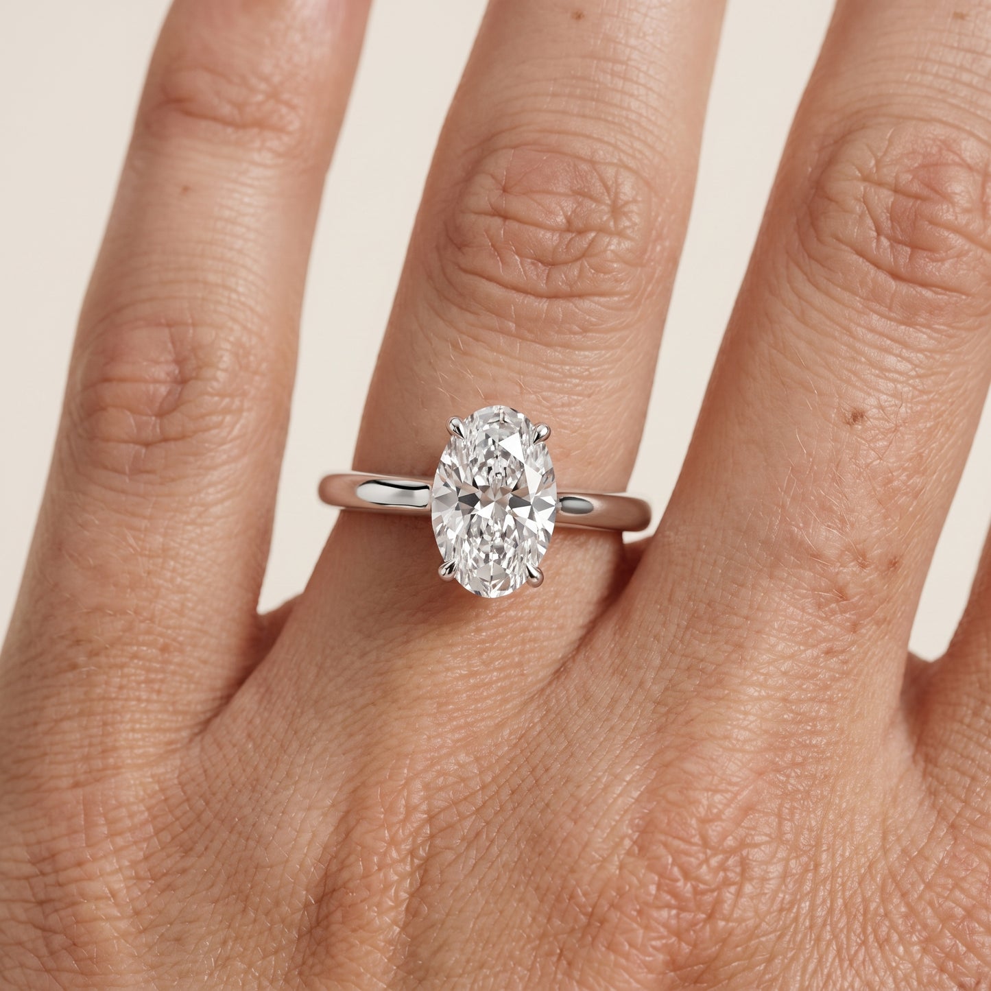 Sadie Cathedral Solitaire Oval Diamond Ring in Silver - lifestyle.jpg