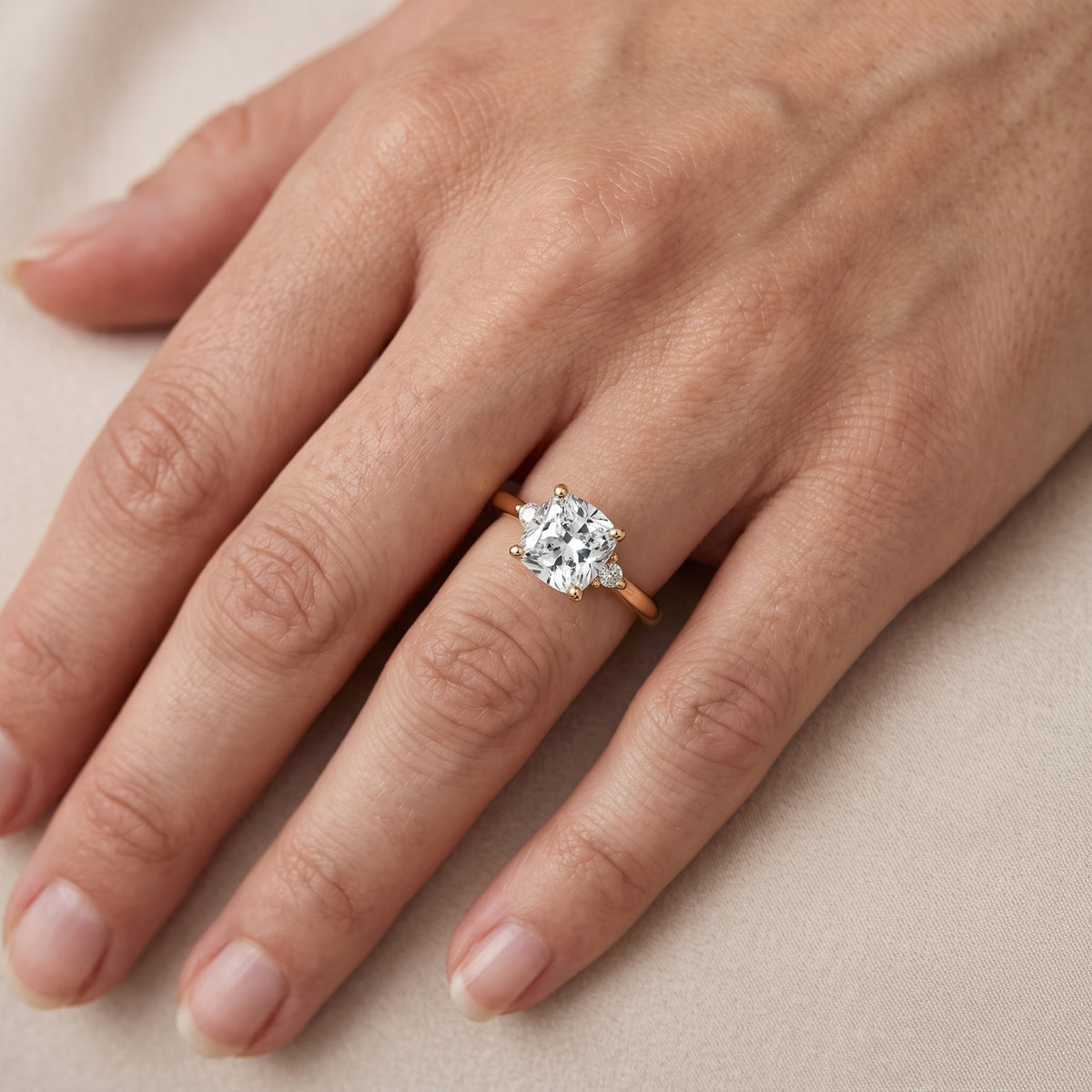 Wynne Cluster Cushion Diamond Engagement Ring in White Gold - lifestyle.jpg