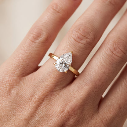 Kaia Solitaire Pear Diamond Ring in Yellow Gold - lifestyle.jpg
