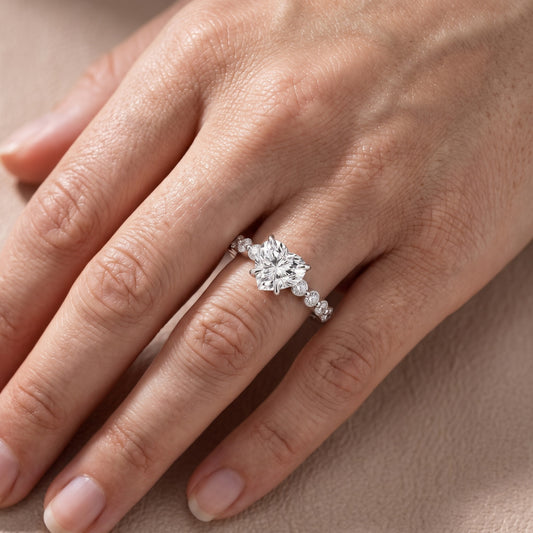 Bridget Sidestone Heart Diamond Engagement Ring in White Gold - lifestyle.jpg