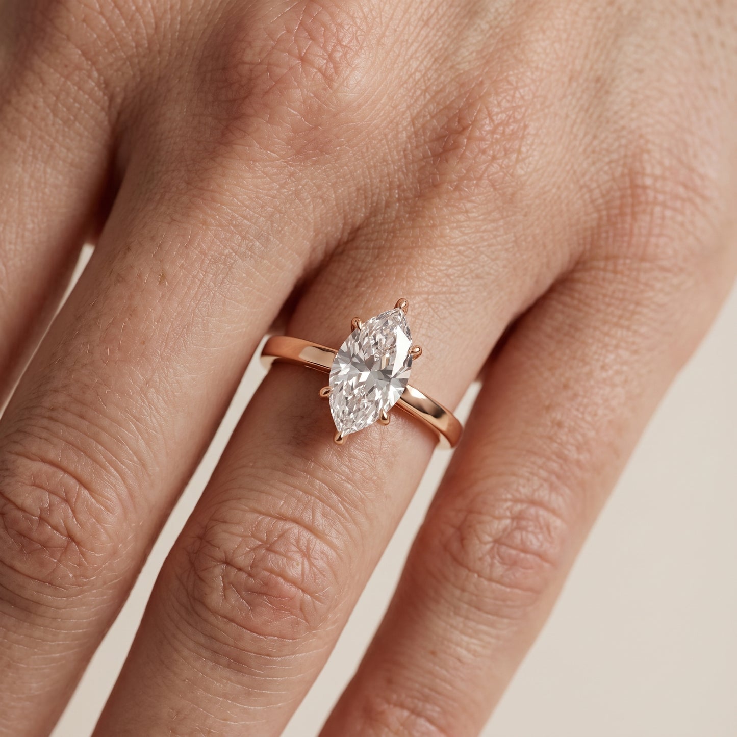 Kaia Solitaire Marquise Diamond Ring in Rose Gold - lifestyle.jpg