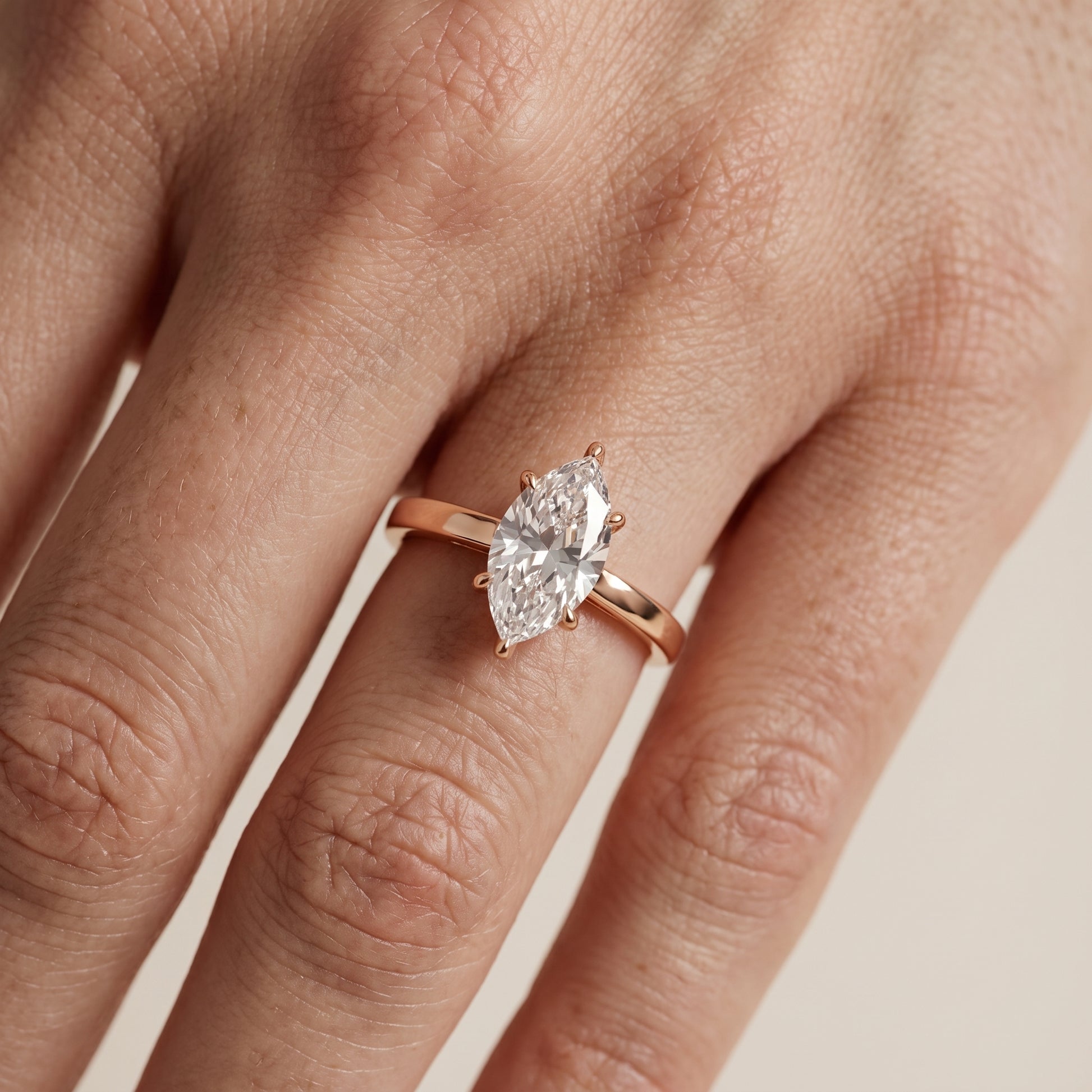 Kaia Solitaire Marquise Diamond Ring in Rose Gold - lifestyle.jpg