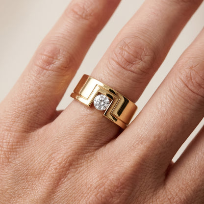 Georgina Bezel Round Diamond Wedding Band in Yellow Gold - lifestyle.jpg