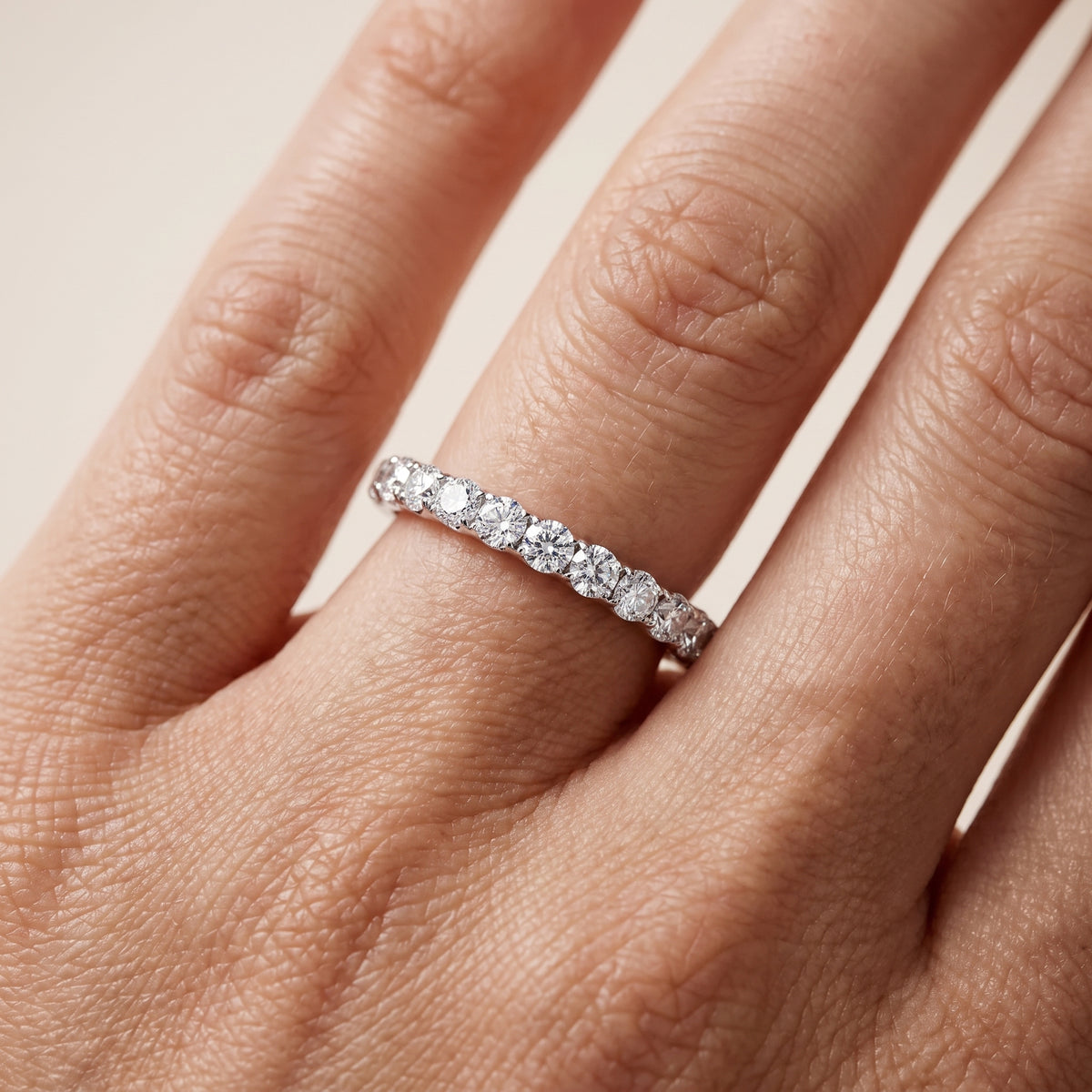 Alice Micropavé Round Diamond Eternity Band in White Gold - lifestyle.jpg