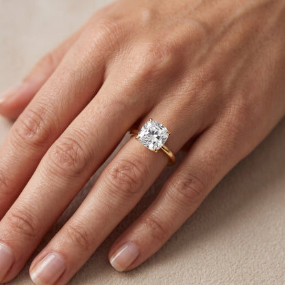 Susan Solitaire Cushion Diamond Engagement Ring in Silver - lifestyle.jpg