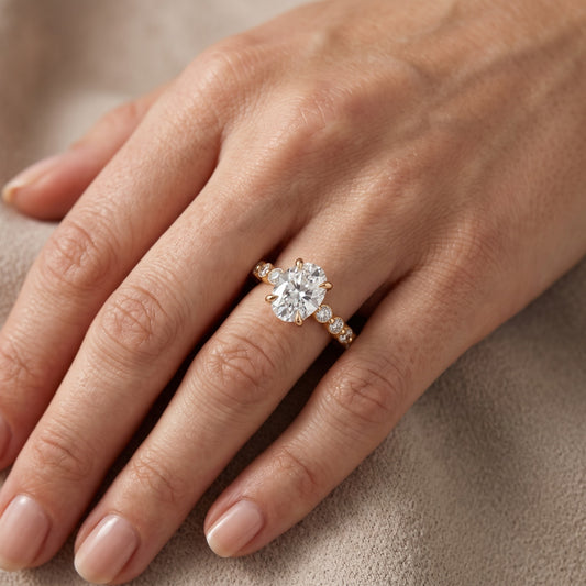 Piper Sidestone Oval Diamond Engagement Ring in Yellow Gold - lifestyle.jpg
