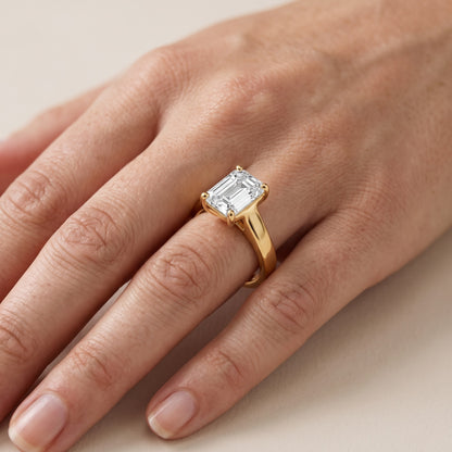 Heather Solitaire Cathedral Emerald Diamond Engagement Ring in White Gold - lifestyle.jpg