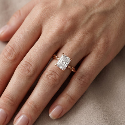 Iris Twist Radiant Diamond Engagement Ring in Rose Gold - lifestyle.jpg