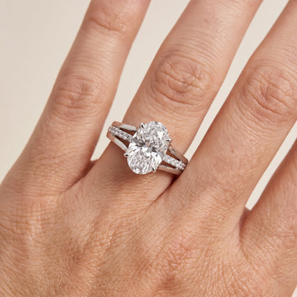 Scarlett Split Shank Pavé Oval Diamond Ring in White Gold - lifestyle.jpg
