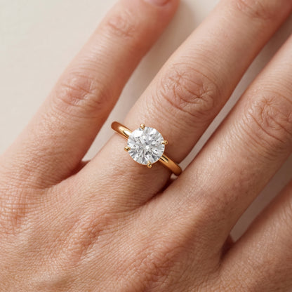 Sadie Cathedral Solitaire Round Diamond Ring in Yellow Gold - lifestyle.jpg