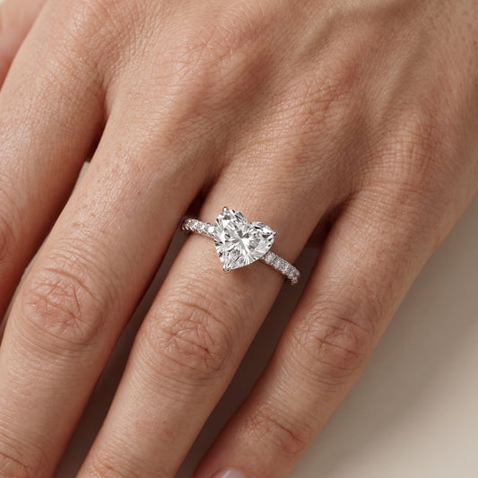 Juna French Pavé Solitaire Heart Diamond Engagement Ring in Platinum - lifestyle.jpg