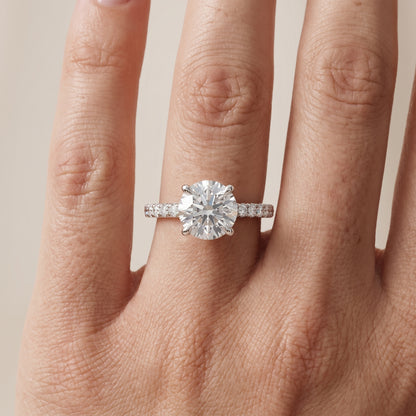 Maya Hidden Halo Pavé Round Diamond Engagement Ring in White Gold - lifestyle.jpg