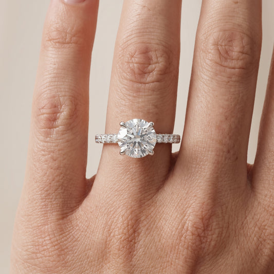 Maya Hidden Halo Pavé Round Diamond Engagement Ring in White Gold - lifestyle.jpg