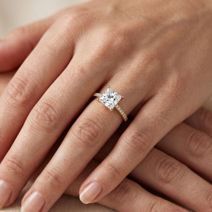 Meg Pavé Princess Diamond Engagement Ring in White Gold - lifestyle.jpg