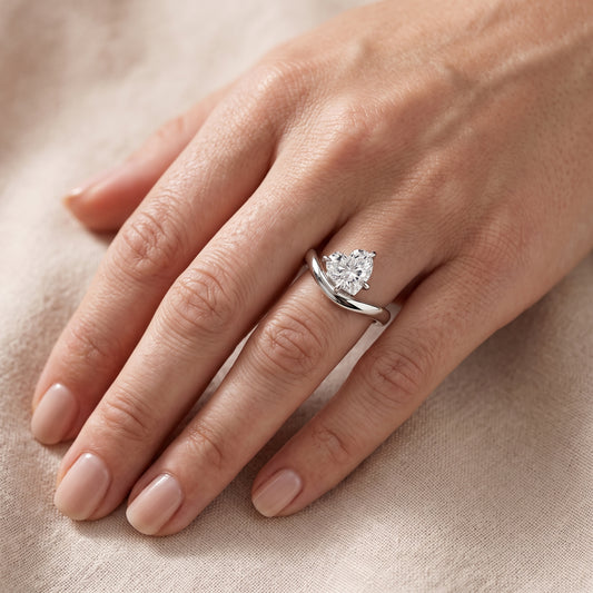 Katherine East-West Bypass Heart Diamond Engagement Ring in White Gold - lifestyle.jpg