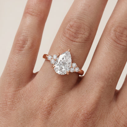 Anya Sidestone Cluster Pear Diamond Ring in Rose Gold - lifestyle.jpg
