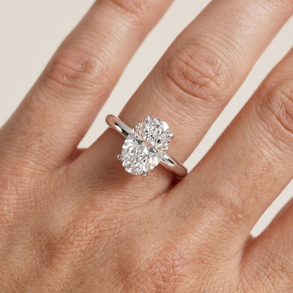 Amaya Hidden Halo Oval Diamond Ring in Silver - lifestyle.jpg