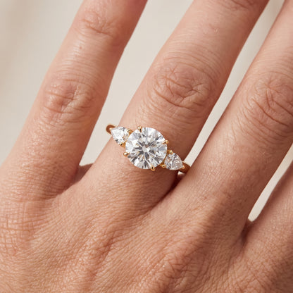 Phoebe Three-Stone Round Diamond Ring in Yellow Gold - lifestyle.jpg