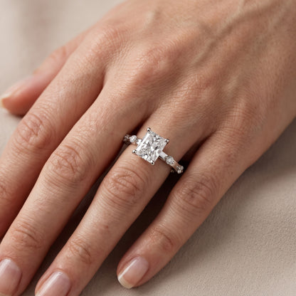 Elena Radiance Radiant Diamond Engagement Ring in White Gold - lifestyle.jpg