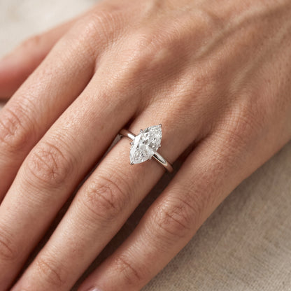 Serena Blossom Marquise Solitaire Ring in Silver - lifestyle.jpg