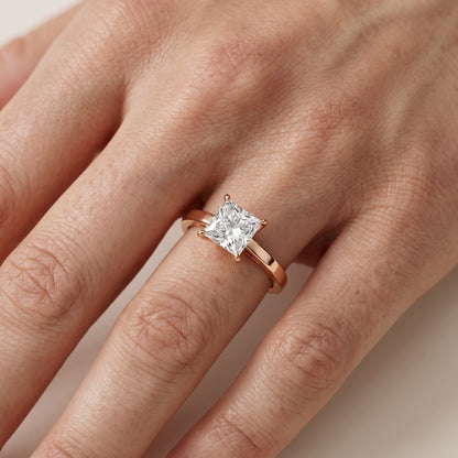 Kaia Solitaire Princess Diamond Ring in Rose Gold - lifestyle.jpg