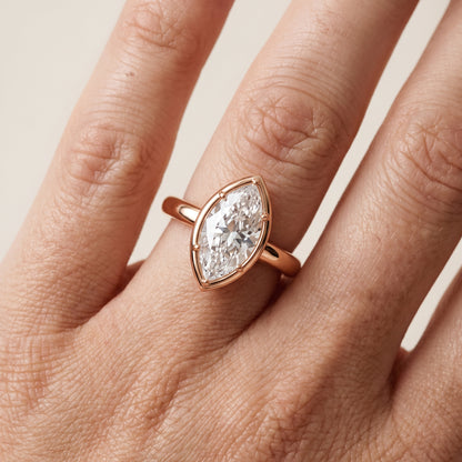 Alina Bezel Solitaire Marquise Diamond Ring in Rose Gold - lifestyle.jpg