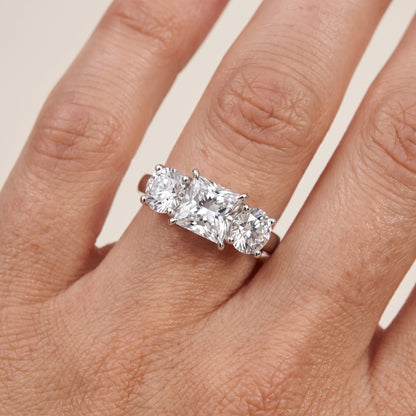 Esme Three-Stone Tapered Princess Diamond Ring in Platinum - lifestyle.jpg