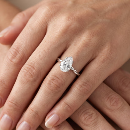 Iris Twist Pear Diamond Engagement Ring in White Gold - lifestyle.jpg