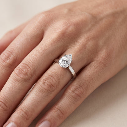 Isabella Bloom Solitaire Pear Diamond Engagement Ring in White Gold - lifestyle.jpg