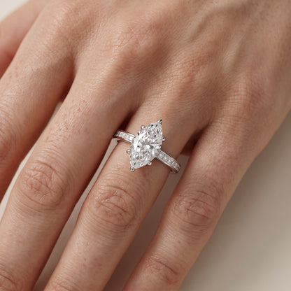 Maren Sidestone Channel Set Marquise Diamond Engagement Ring in Silver - lifestyle.jpg