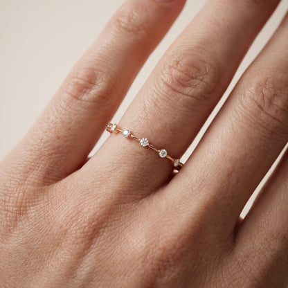 Zaria Dot Dash Round Diamond Wedding Band in Rose Gold - lifestyle.jpg