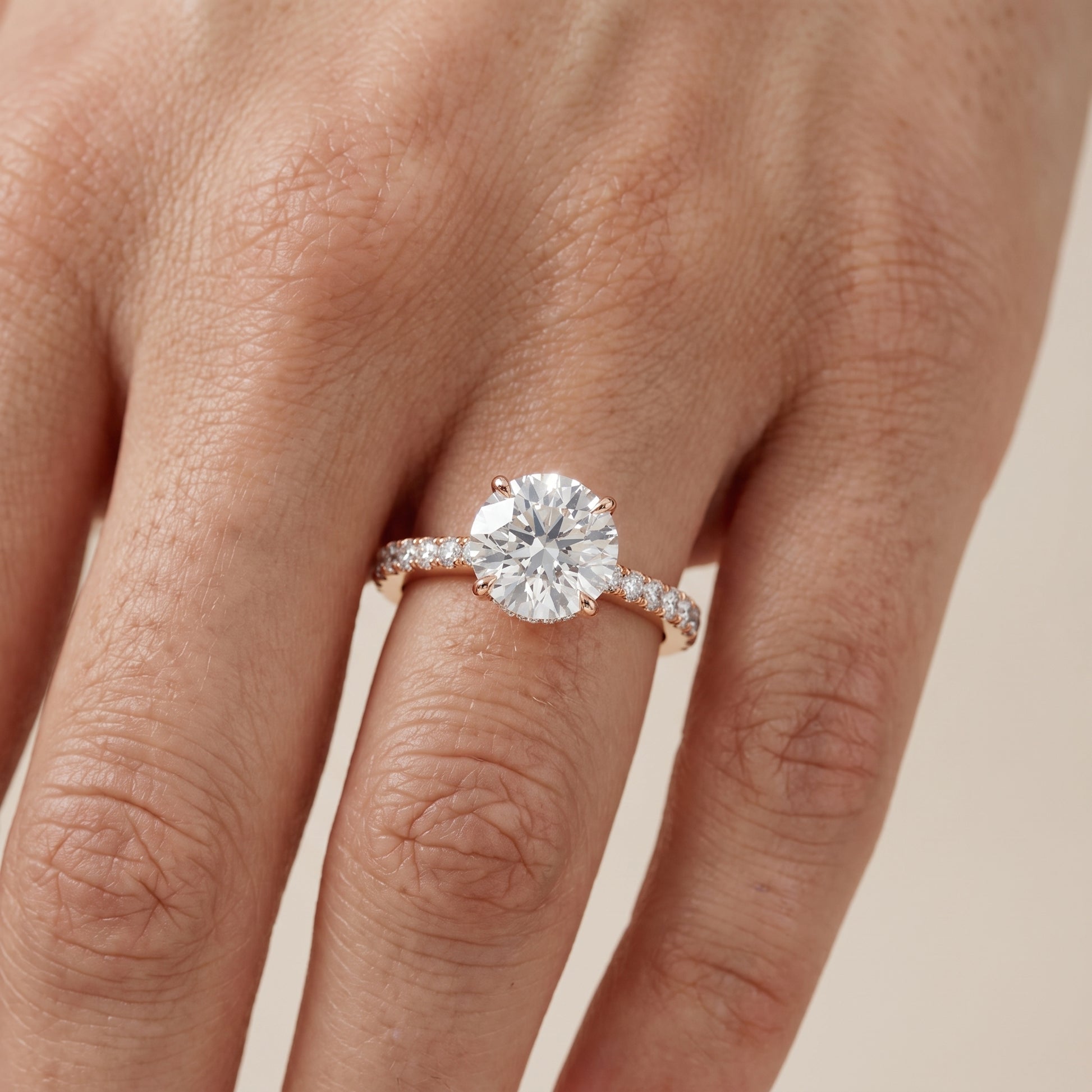 Gia Hidden Halo Pavé Round Diamond Ring in Rose Gold - lifestyle.jpg