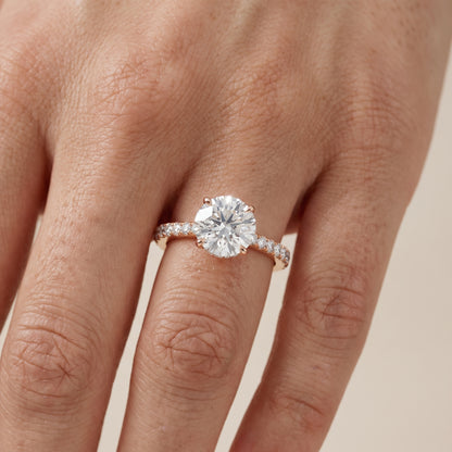 Gia Hidden Halo Pavé Round Diamond Ring in Rose Gold - lifestyle.jpg
